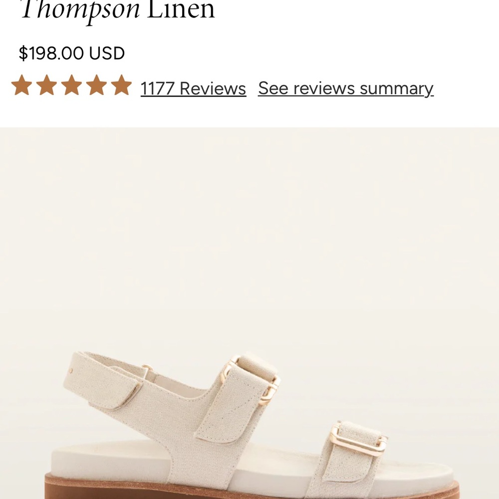 Thompson Women's Sandals - Cream BNIB Size 8